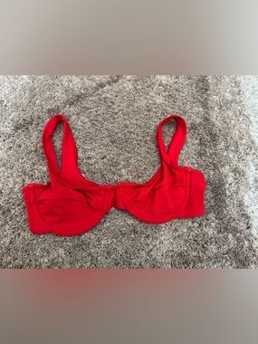 Toast swim bikini top in red